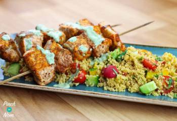 Moroccan Salmon Skewers With Cous Cous