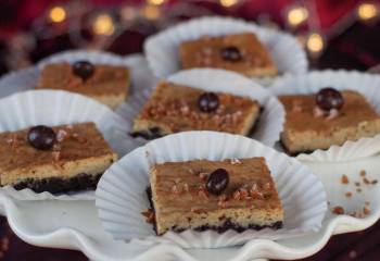 Mocha Eggnog Cheesecake Bars