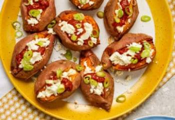 Sweet Potatoes With Feta And Harissa