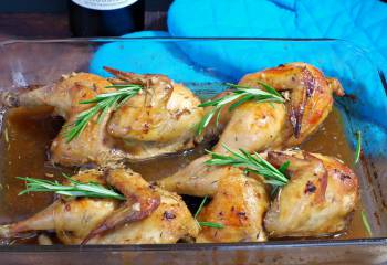 Easy Cornish Hens With Rosemary Wine Sauce: Weight Watchers Friendly