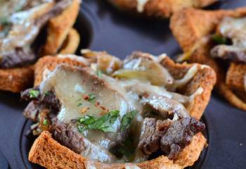 Philly Cheese Steak Toast Cups - Slimming World