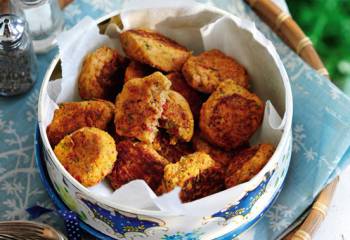 Roasted Red Pepper And Chive Falafels