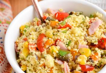 Roasted Vegetables And Ham Couscous