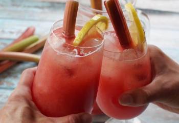 2 Ingredient Rhubarb Lemonade