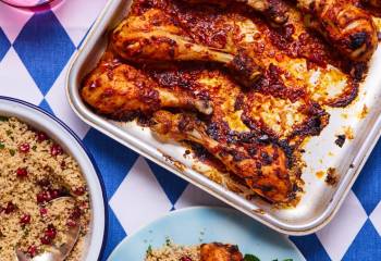 Moroccan Style Chicken Drumsticks With Mint Couscous