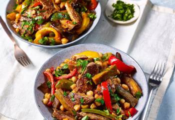 Moroccan Lamb With Aubergine And Peppers