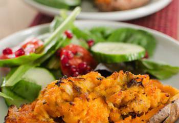 Double Baked Smoked Mackerel Stuffed Sweet Potato