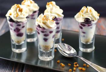 Saskatoon Berry Tiramisu Dessert Shooters