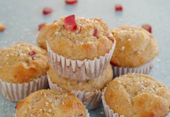 Healthy Rhubarb Muffins- Weight Watchers Friendly