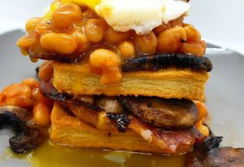 Bacon &amp; Potato Waffle Breakfast Stack Recipe