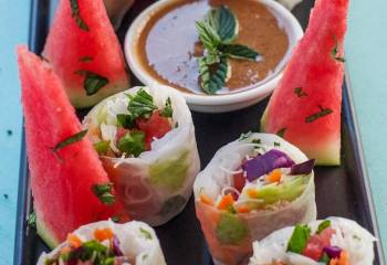 Watermelon Prosciutto Vietnamese Salad Rolls