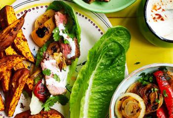 Beef Fajitas With Sweet Potato Wedges