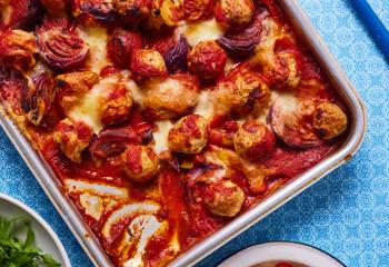 Margherita Meatball Traybake