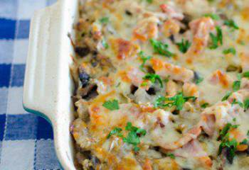 Bacon, Fennel, Mushroom And Spaghetti Squash Bake