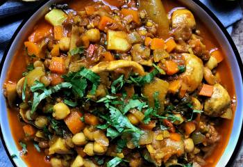 Vegan Mushroom, Chickpea And Green Lentil Curry