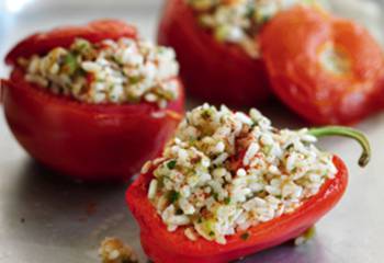 Slimming Worlds Spicy Rice Stuffed Vegetables Recipe