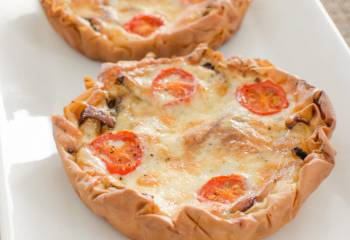 Caramelized Onion, Tomato And Mozzarella Filo Tart