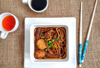 Easy Beef Black Bean Noodle Soup