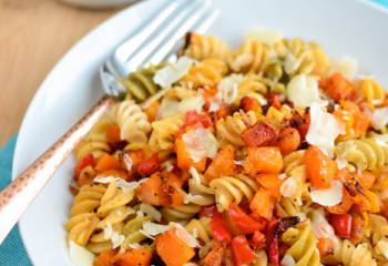 Roasted Butternut Squash And Red Pepper Pasta