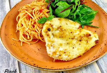 Chicken Milanese With Spaghetti Pomodoro