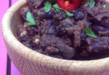 Homemade Refried Beans (Frijoles Negros)