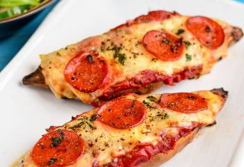 Pizza Topped Baked Sweet Potato