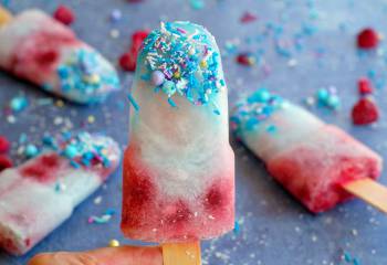 Coconut Blue Raspberry Popsicles