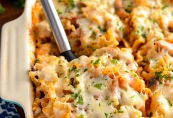 Low Syn Creamy Chicken Mushroom Tomato Pasta Bake