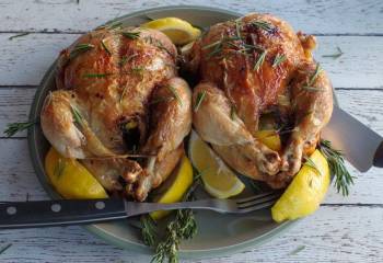 Air Fryer Roast Chicken (With Lemon, Rosemary And Garlic)