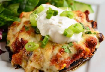 Turkey Chilli Stuffed Portobello Mushroom