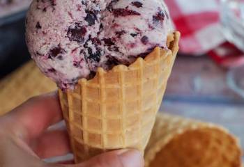 Saskatoon Berry Ice Cream (No Churn)