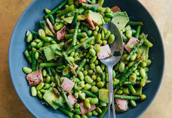 Avocado, Asparagus, Soya Bean And Bacon Salad