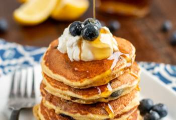 Low Syn Lemon Blueberry Oat Pancakes