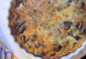 Bacon And Mushroom Quiche With Sweet Potato Crust