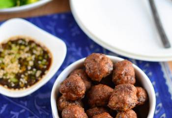 Hidden Vegetable Beef Meatballs With Dipping Sauce