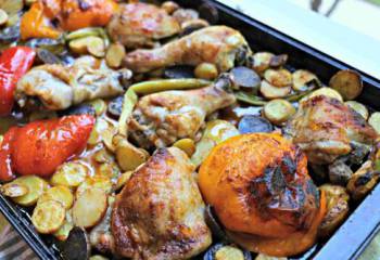 Harissa Coated Chicken With Roasted Veg