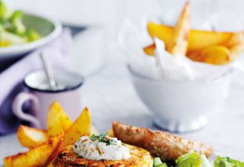 Chunky Spiced Chicken Burgers With Wedges