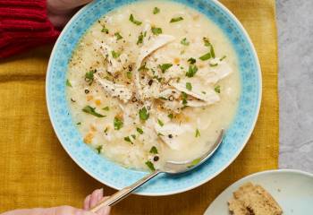 Greek Style Lemon Chicken And Rice Soup
