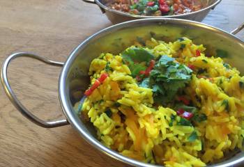 Spinach And Carrot Pilau Rice