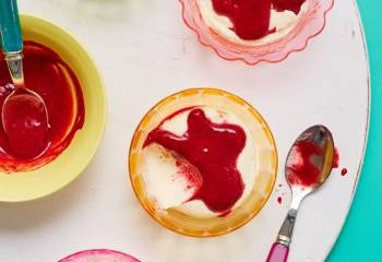 White Chocolate Mousse With Raspberry Coulis