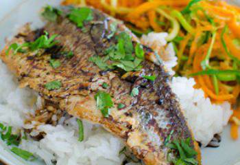 Pan-Fried Sea Bass With Ginger Soy Sauce