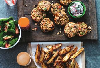 Chunky Bean Burgers With Cajun Wedges